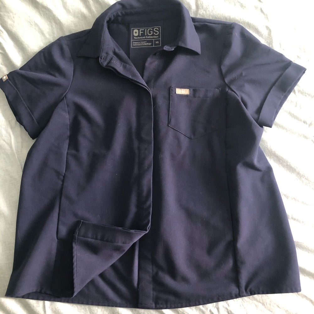 Navy Figs Scrubs - Polo swing top